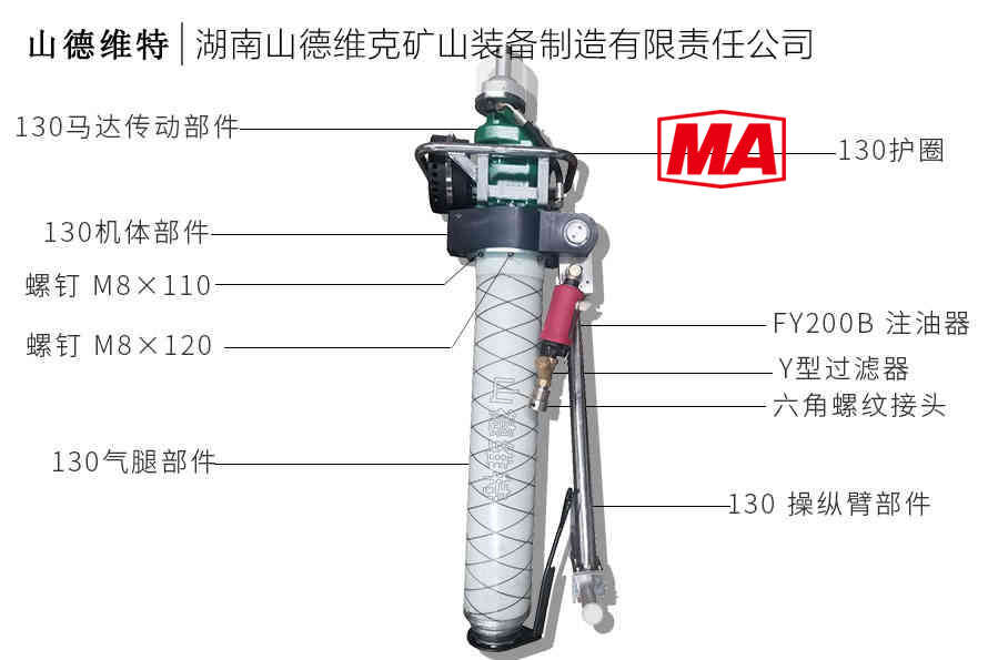 mqt130氣動錨杆鑽機